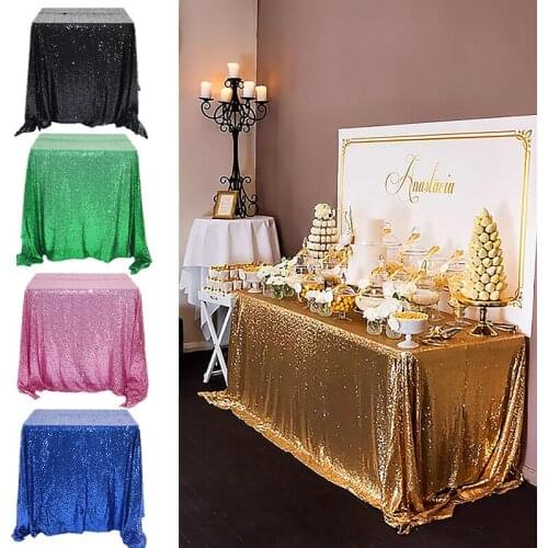 Sequin Rectangular Table Cloth 14Colors M-XL Size Shiny Table Cloth Home Decor Dining Table New Year Christmas Party Table Cloth