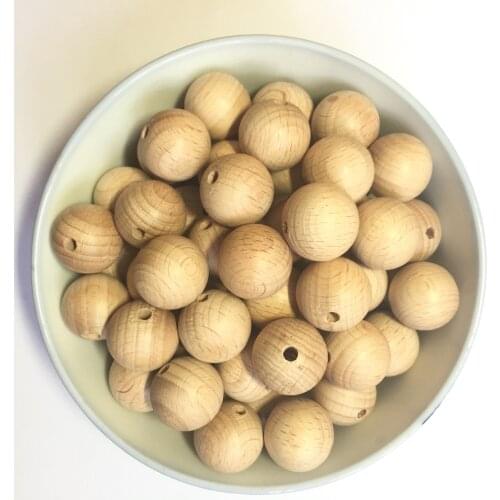 20Pcs 20mm Beech Wooden Beads Round Natural Beech Wood Beads DIY Craft For Jewelry Making Unfinished Wood Charms High Quality