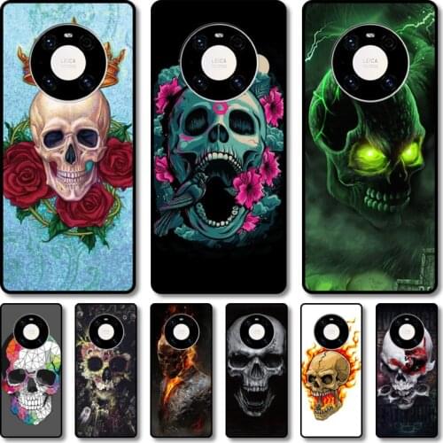 Green flower skulls Phone Case For Huawei mate 40 30 10 20 40 8 9 Lite Z Pro RS black cell shell