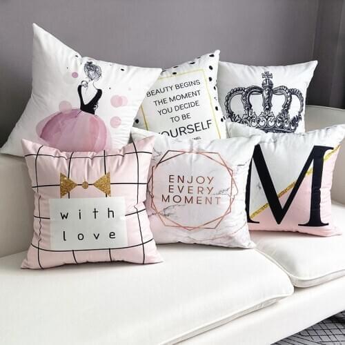 45*45 Cushion Cover Velvet Decoration Pillows For Sofa Living Room Car Housse De Coussin Decorative Pillows Nordic Home Decor