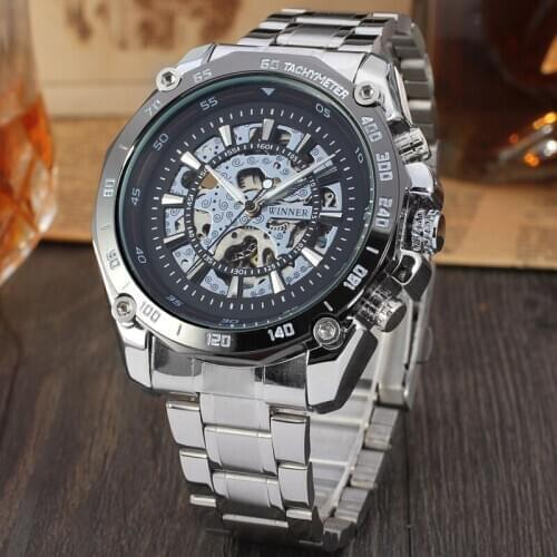 Men Automatic Mechanical Watch Skeleton Military Relogio Male Montre men watches Relojes hombre Top Brand Luxury Skeleton Clocks
