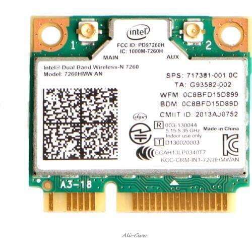 Intel 7260HMW AN Dual Band Wireless + Bluetooth 4.0 MINI PCI-E WLAN Card