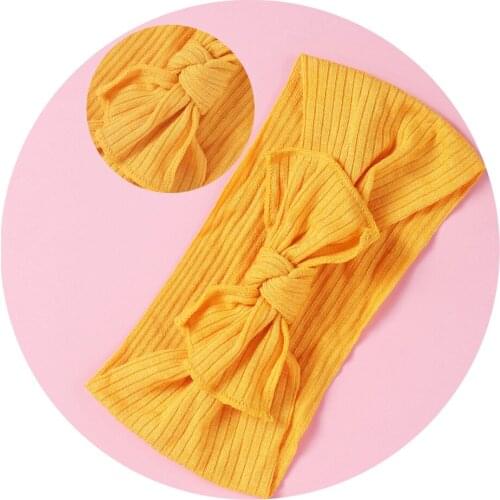 Stretchy Fabric Knot Bow Baby Headband Wide Turban Headwrap Knit Hair Bows For Girls Toddler Hair Accessories Baby Shower Gift