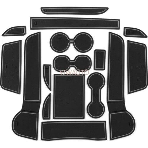 Door Slot Mat for Mitsubishi Outlander 2019 2020 Gate Groove Cushion Car Door Rubber Cup Holder Mats Anti-slip Carpets Position