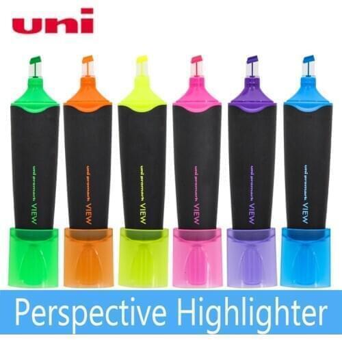 3pcs UNI Perspective Highlighter USP-200 Candy Color Bold Line Focus Pen Color Pen Head with Window Pupils with Marker Pen