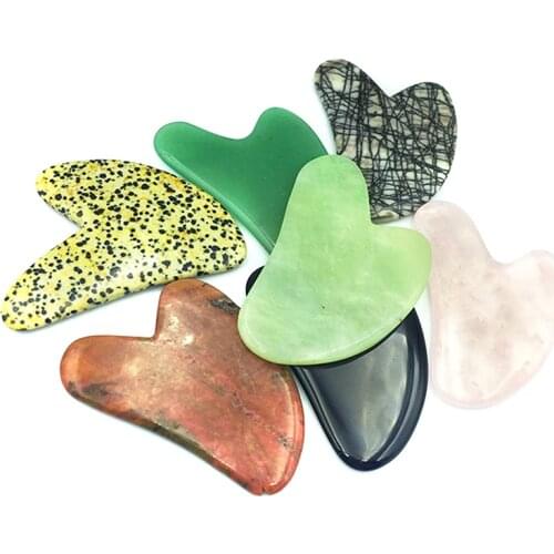 Multicolor Face Gua Sha Stone Board Jade Gua Sha Scraper Massager Tool For Face Eye Neck Back Body Acupuncture Gouache Scraper