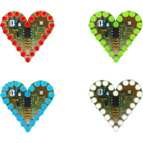 DIY Kit Heart Shape Breathing Lamp Kit DC 4V-6V Breathing LED Suite Red White Blue Green DIY Electronic Production for Learning