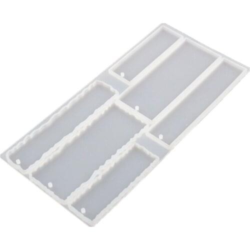 Irregular Rectangular Bookmark Epoxy Resin Mold Hanging Tag Pendant Silicone Mould DIY Crafts Jewelry Casting Tools