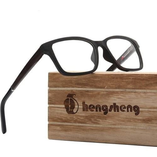 Myopia Optical Real Wood Glasses Frame Men Square Prescription Eyeglasses Frame Flexible Eyewear Clear Lens Custom Spectacle