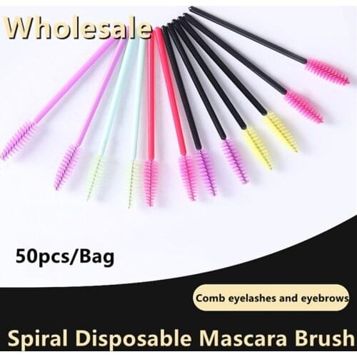Wholesale Items Crystal Handle Eyebrow Eyelashes Brush Vendors Disposable Makeup Brushes Tools Eyelash Extension Supplies