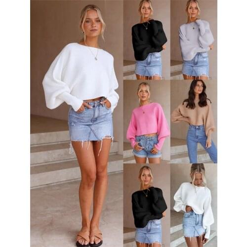 2021 autumn and winter new fashion new loose strapless large size solid color sweater OL commuter sweater