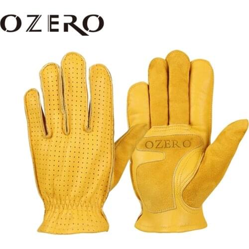OZERO Motorcycle Gloves Summer Leather Genuine Goatskin Motocross Motorbike Biker Racing Riding Motor Moto Gloves Men Women 5018