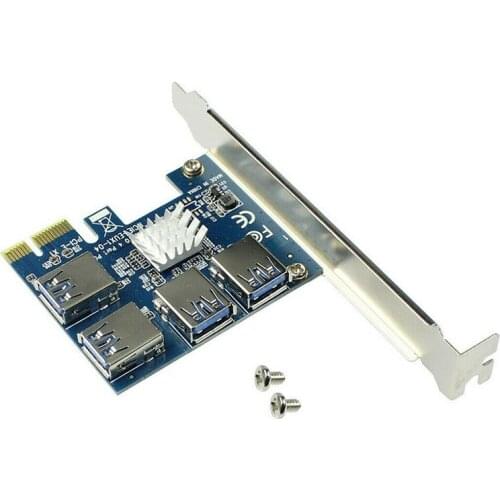 PCI-E to PCI-E Adapter 1 Turn 4 PCI-Express Slot 1x to 16x USB 3.0 Mining Special Riser Card PCIe Converter for BTC Mining