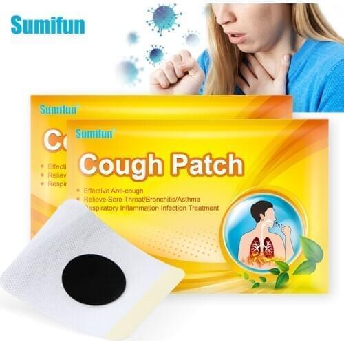 New Sumifun 6Pcs/bag Cough Relief Plaster Herbal Medical Throat Itching Asthma Cold Asthma Relief Patch for Adults Children
