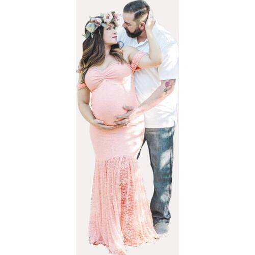 Maternity Dress Photography Props Sexy Fishtail Maxi Pregnancy Lace Dress Photography Clothing For Pregnant Women Photo Shoot