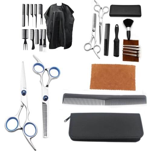 11PCS Professional Hair Cutting Scissors Set Hairdressing Scissors Hair Cape Barber Thinning Scissors Hair Cutting Shears Kit