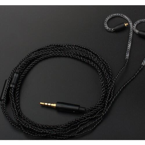 Wire MMCX Earphone For TRN V10/V20/V60/V80 Upgraded Cable New TRN Black Replacement Cable 0.75/0.78 mm 2Pin Headphone 3.5mm