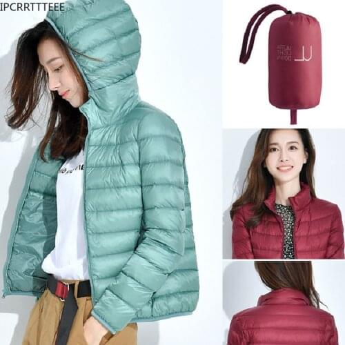 Down Jacket Women Coat Autumn Winter Spring Jackets for Warm Quilted Parka Ladies and Light 2021 Female Ultralight Hooded