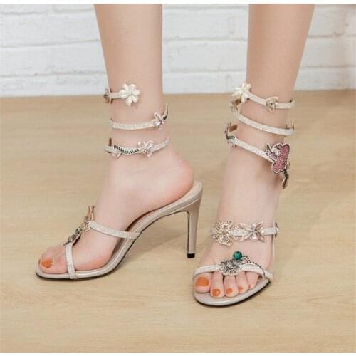 PXELENA NEW Designer Novelty Women Crystal Snake Shaped Sandals Stiletto High Heels Cross tied Gladiator Sandals Nightclub Shoes