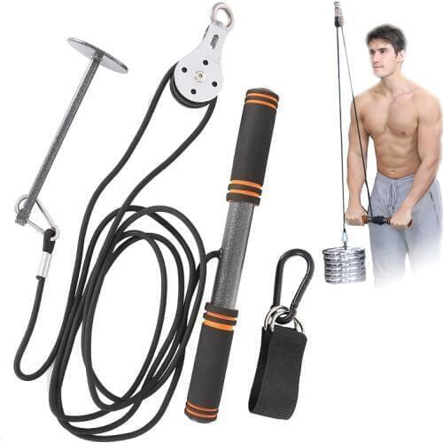 Strength Trainer Fitness Arm Muscle Training Power Stick Pull Rope Wrist Roller Forearm Workout Household Strength Trainning