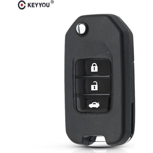 KEYYOU For Honda Accord Civic 2015 Fit XRV City Greiz Marina Wisdom Jazz Flip Folding Original Remote Key Shell 3 Buttons Fob