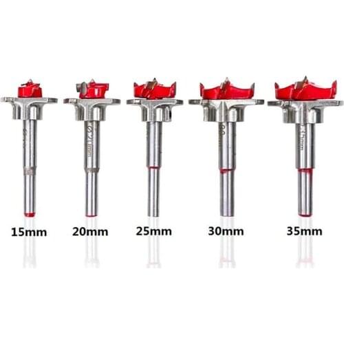 Carbide Tip Drill Bit Woodworking Tools Hole Saw Cutter Hinge Boring Drill Bits Round Shank Tungsten Carbide Cutte 15-35 mm