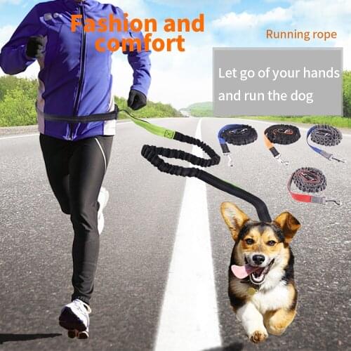 2021 New Pet Reflective Leash Traction Rope Dog Running Belt Elastic Training Dog Harness Hands Freely Jogging Pull Dog Leash