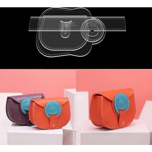 1 Set Women Leather Craft Acrylic Coin storage Bag Stencil Template Diy Leather craft tools 9x11.5cm