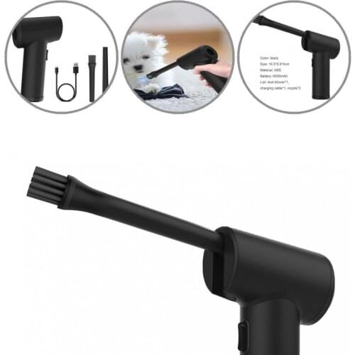 Black Convenient Rotating Air Outlet Cordless Dust Blower Lightweight Dust Blower Rechargeable for PC