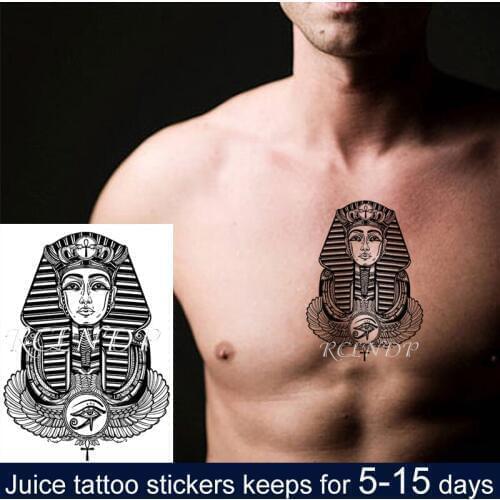 Waterproof Temporary Juice ink Tattoo Sticker Cleopatra Big Eye Feather Egypt Fruit Gel Long lasting tatto Art for Men Women