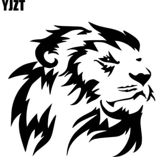 YJZT 16.8CM*15.4CM Lion Head Personality Decor Vinyl Decal Car Window Car Sticker Black/Silver C4-1122