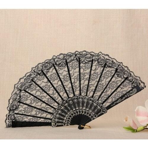 Ladies Folding Lace Hand Fan Wholesale Personalized Fans of Old Wedding Decor For Home Decoration Ornament Dance Accessories