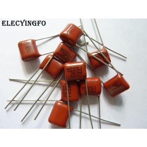 10pcs CBB 223 250V 223J CL21 0.022uF 22nF P8 Metallized Polypropylene Film Capacitor