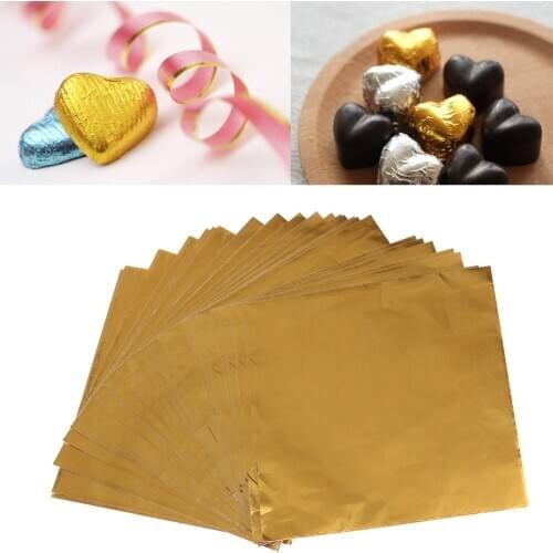 Gold Aluminium Foil Candy Chocolate Cookie Wrapping Tin Paper Party DIY Metal Embossing Gift Packaging Craft Paper