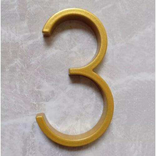 127mm Golden Floating Modern House Number Gold Door Home Address Numbers for House Digital Outdoor Sign Plates 5 In. #3