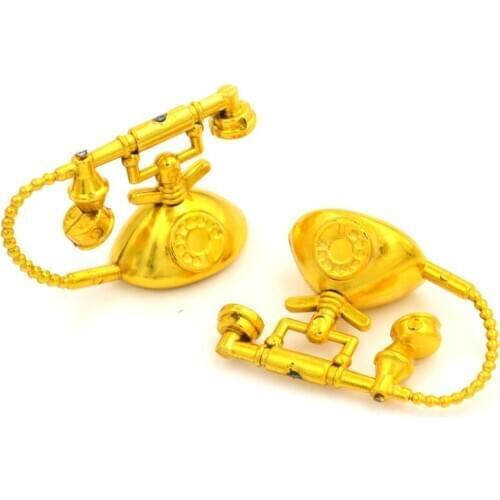 2PCS 5cm For Dollhouse Doll Home Scene Play House Girls Gifts Doll Mini Vintage Telephone