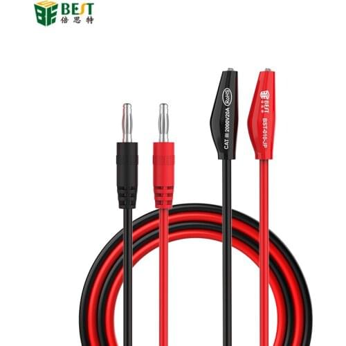 BST-010-JP 2000V 20A Superconducting Alligator Clip Test Lead Crocodile Clip Lab Test Cable with soft silicone for Multimeter