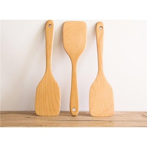 30.5*7.5cm Solid Wood Spatula Japanese Style Wood color Wooden Special for Non-stick Pan Cooking Tools Household Kitchen Supplie