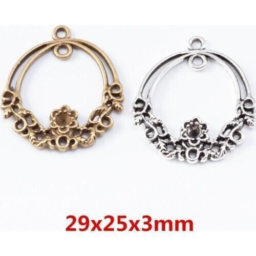 30 pieces of retro metal zinc alloy Double hanging connector pendant pendant for DIY handmade jewelry necklace making 6969