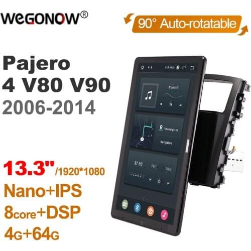 Tesla style PX6 Android 10.0 Car Multimedia Player Navigation GPS Auto Rotatable IPS for Mitsubishi Pajero 4 V80 V90 2006-2014