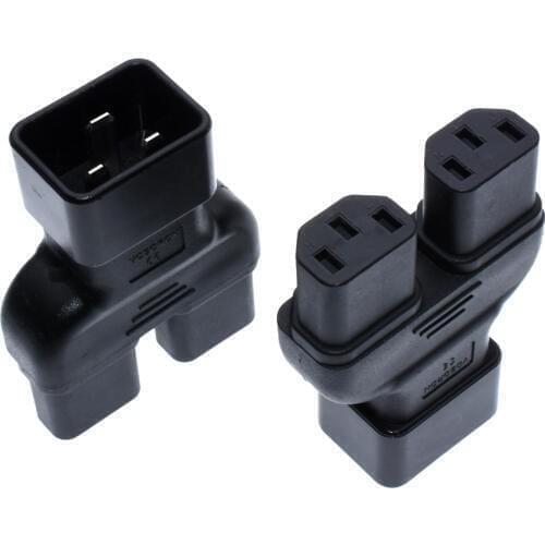 IEC320 C20 TO C13, IEC 320 C20 Male to Dual 2*C13 Female Power Adapter, IEC Male to 16A UPS PDU Power Adapter