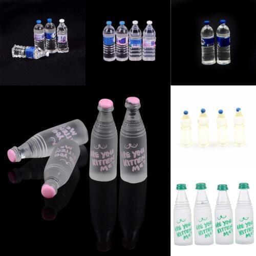 2/4PCS Dollhouse Mineral Water bottle Miniature Toy Doll Food Kitchen Living Room Accessories Kids Gift Pretend Play Toy