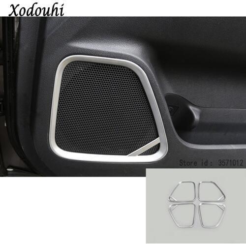 For Mitsubishi Outlander 2016 2017 2018 2019 Car Stick Detector ABS Chrome Inside Door Audio Speak Sound Ring Lamp Trim Hoods