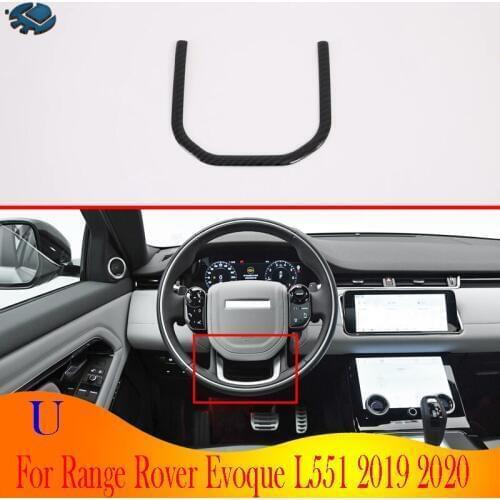 For Range Rover Evoque L551 2019 2020 Car Accessories Carbon Fiber Style Steering U Wheel Panel Cover Bezel Trim