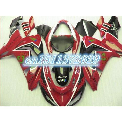 Dor-hot sales red black Fairing for KAWAAKI ZX10R 06-07 ZX-10R 2006-2007 10R 06 07 ZX 10R 2006 2007 D