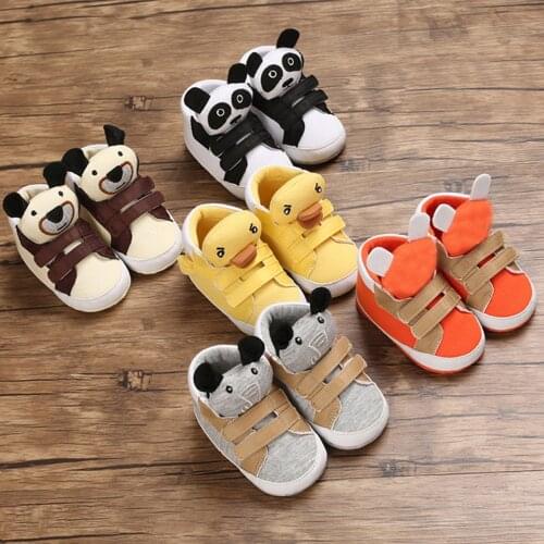 #EW Boys And Girls Cute Shoes Toddler Infant Kids Baby Cartoon Antiskid Shoes Cotton Fabric Mixed Colors First Walkers Shoes