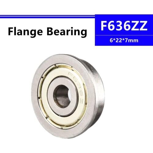 50pcs/100pcs F636ZZ 6*22*7mm flange deep groove ball bearing 6x22x7mm F636Z Flanged bearing 3d printer
