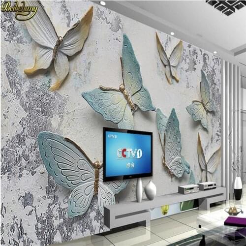 Beibehang Custom photo wallpaper murals 3D butterfly relief wall background wallpaper for walls 3 d papel de parede wall paper