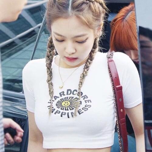 MONMOIRA O-neck Solid Sun Print Women Tee Shirts Summer Casual Jennie Y2K Crop Tops Tee Female INS Streetwear cwt0565-5