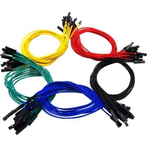 50pcs 1p to 1p 20cm female to female jumper wire Dupont cable red blue yellow black green
